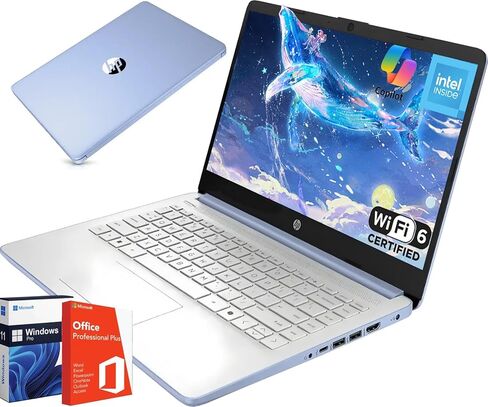 HP 2025 New Student Business Laptop, Intel N150 CPU(Beats N4120), 14 Inch LED, 16GB RAM, 384GB Storage(128GB UFS+256GB MSD), Wi-Fi 6, Copilot AI, Office Pro Lifetime, Windows 11 Pro, Sky Blue, w/Mouse in Saudi Arabia