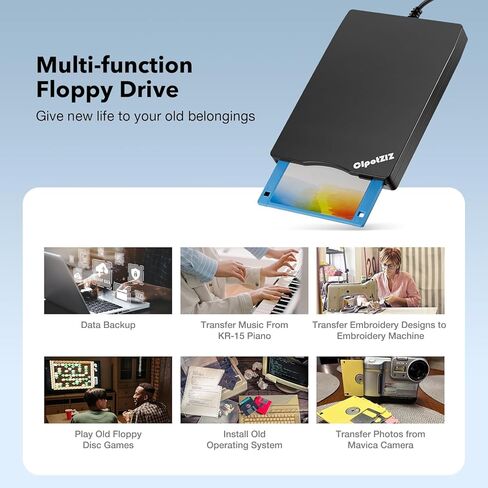 Floppy Disk Reader USB C External 3.5 inch 1.44 MB Floppy Disc Drive Dual USB A/C Floppy Disk Drive/Player/Converter Compatible with Windows 11/10/8/7/XP, Not Compatible with MAC (Brushed Texture) in Saudi Arabia