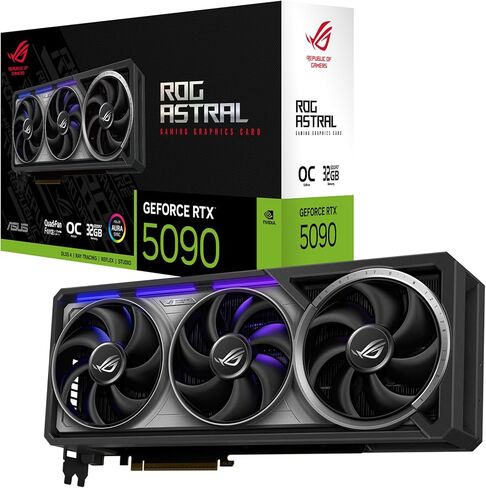 ASUS ROG Astral GeForce RTX™ 5090 OC Edition Gaming Graphics Card (PCIe® 5.0, 32GB GDDR7, HDMI®/DP 2.1, 3.8-Slot, 4-Fan Design, Axial-tech Fans, Patented Vapor Chamber, Phase-Change GPU Thermal pad) in Saudi Arabia
