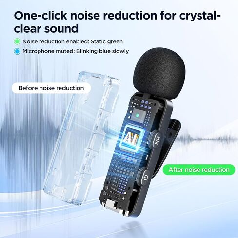 Boya BY-V30 لافالييه لافالييه الميكروفون ، USB Type-C Mini Mini MICs لـ iPhone16 ، الهاتف الذكي Android ، بطارية 36 ساعة ، تقليل الضوضاء ، 328 قدمًا من مكثف المكثف لمقابلة YouTube Tiktok in Kuwait
