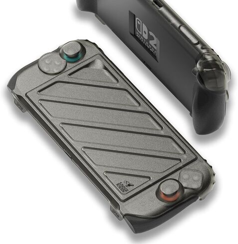 by Skull & Co. StandGrip Front Cover Bundle for Nintendo Switch 2: Protective Case with Textured Grips Full Protection and Hard-Shell Front Cover Handheld Design - Smoky Black in Kuwait