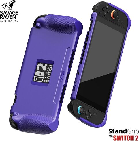 by Skull & Co. StandGrip Front Cover Bundle for Nintendo Switch 2: Protective Case with Textured Grips Full Protection and Hard-Shell Front Cover Handheld Design - Smoky Black in Kuwait