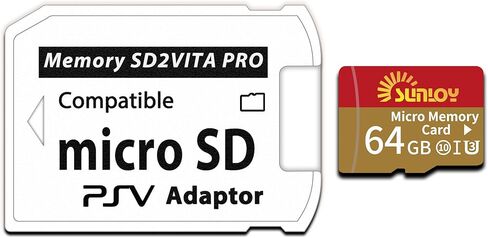 SD2VITA 6.0 PS VITA محول بطاقة الذاكرة مع بطاقة MICRO 64GB MICRO ، MicroSDXC UHS-I بطاقة ذاكرة فلاش مع محول بطاقة PSV Micro SD لـ PSV 1000/2000 PSTV FW 3.60 HENKAKU ENSO SYSTEM in Kuwait
