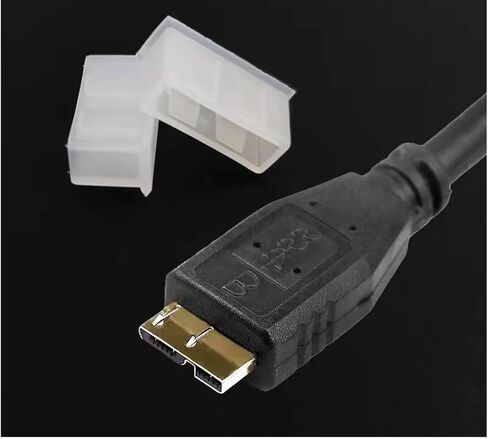 500pcs Dust Cap for USB3.0 to Micro-B Mobile Hard Disk Dust Cover Micro B Data Cable Waterproof Plug(Black) in Saudi Arabia