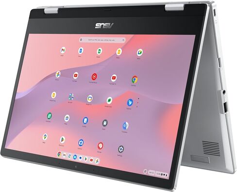 Asus Chromebook Flip CX1 المحمول المحمول القابلة للتحويل ، 14 "FHD Nanoedge 360 ​​درجة اللمسات ، معالج Intel Celeron N4500 ، تخزين 128 جيجابايت EMMC ، ذاكرة الوصول العشوائي 8 جيجابايت ، كروموس ، فضية شفافة ، CX1400FKA-AS88FT in Kuwait