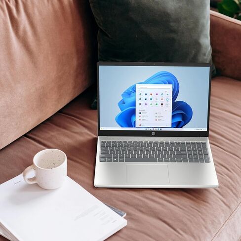 HP 15.6" Laptop, Intel Pentium N200 Processor, 16GB RAM, 128GB UFS, Intel UHD Graphics, Windows 11 Home, Anti-Glare HD Display, Webcam, Wi-Fi, Bluetooth, Alpacatec Accessories, Silver(Renewed) in Kuwait