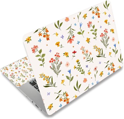 Universal Laptop Skin Protector,Scratch Resistant,Removable Adhesive,Fits Up to 15.6" Laptops - Customizable for Smaller Sizes | Multiple Designs Available (Colorful Floral, 15.6 inch) in Kuwait
