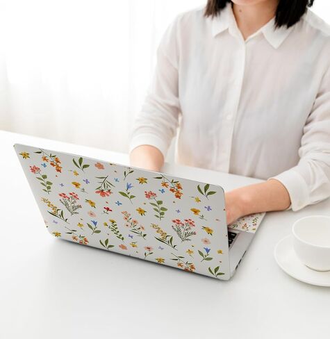 Universal Laptop Skin Protector,Scratch Resistant,Removable Adhesive,Fits Up to 15.6" Laptops - Customizable for Smaller Sizes | Multiple Designs Available (Colorful Floral, 15.6 inch) in Kuwait