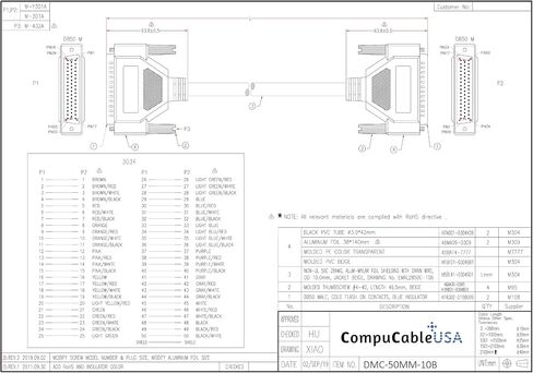 combucablePlususa.com SCSI Serisl Cable DB50 to DB50 ، 1: 1 ، محمية ، مقولبة ، بيج (ذكر إلى ذكر ، 10 أقدام) in Kuwait