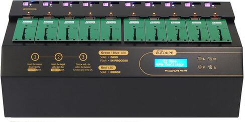 EZ Dupe من 1 إلى 9 M.2 NVME Cyclone Pro Duplicator - 36 جيجابايت/دقيقة - COLIER و ERASER/مطهر متعددة PCIE M2 ، 2.5/3.5 بوصة SATA HDD DISK ومحركات أقراص SSD الصلبة (DM -HE6-5M09PP) in Kuwait