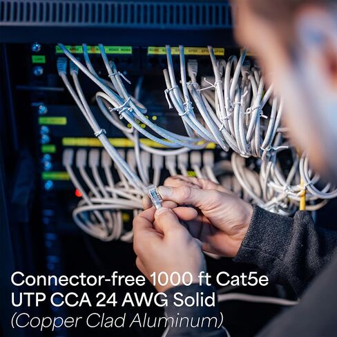 VIVO 1,000ft Bulk Cat5e Wire, CCA Ethernet Cable, 24 AWG, UTP Pull Box, LAN Network, Gray, CABLE-V001 in Saudi Arabia