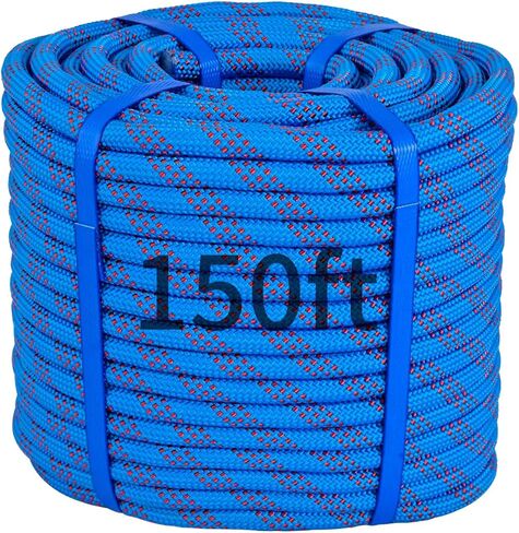 150Ft 1/2 Inch Heavy Duty Climbing Rope - for Tree Swing, Pulling, Outdoor & Gym Use (Red) in Kuwait