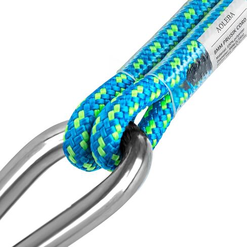 Aoleba 8mm (5/16 ") Prusik Cord ، حلقة Prusik قبل الظهر ، ومسار السلامة تسلق معدات تسلق Arborist Rescue Mountaineing ، وتسلق الحبل في الهواء الطلق 30 بوصة في الهواء الطلق in Kuwait