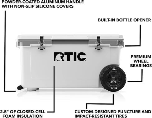 RTIC 72 Quart Ultra-Light Wheeled Cooler Hard Insulated Portable Ice Chest Box for Beach, Drink, Beverage, Camping, Picnic, Fishing, Boat, Barbecue, 30% Lighter Than Rotomolded Coolers in Saudi Arabia
