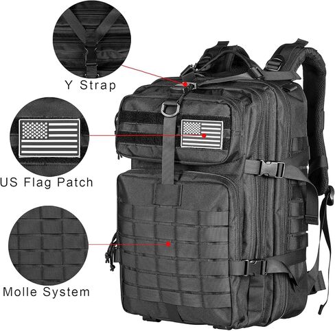 حقيبة الظهر التكتيكية العسكرية في الهواء الطلق - حزمة هجوم كبيرة من الجيش لمدة 3 أيام ، وحمامات حقيبة حقيبة ، 40 لتر in Kuwait