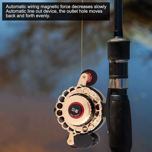 Inline Ice Fishing Reel, All Metal Fishing Wheel 3.6:1 Positioning with Magnetic Automatic Line Out Device for Raft, Lake, Sea, Rock Fishing in Saudi Arabia
