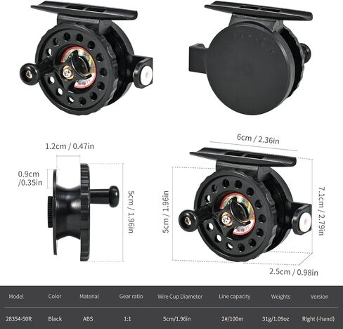 1 Set Fishing Rod with Fishing Reel Short Portable Winter Outdoor Ice in Kuwait