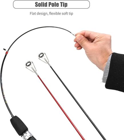 1 Set Fishing Rod with Fishing Reel Short Portable Winter Outdoor Ice in Kuwait