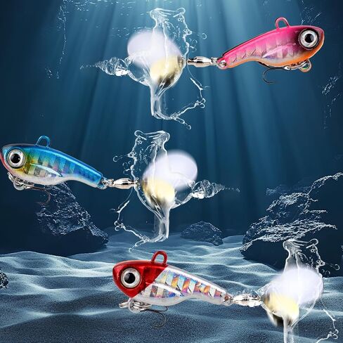 Spinner Baits 2-Ways Spinning Spoons Lures with Treble Hooks Micro Fishing Lures for Trout Bass Walleye Pike Topwater Fishing Gear 3pcs FS/YE-07 in Saudi Arabia