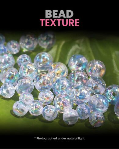 Fishing Beads Fishing Line Bead Flash Colorful Lures Baits Rigs，6/8mm Round Float Fishing Rig Lure Tackle Set for Saltwater Freshwater in Kuwait