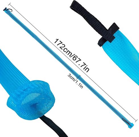 6 Pcs Rod Sleeves for Fishing Poles – Braided Mesh Fishing Rod Covers for Spinning, Casting, and Fly, Elastic Lanyard, Durable and Travel-Friendly in Kuwait