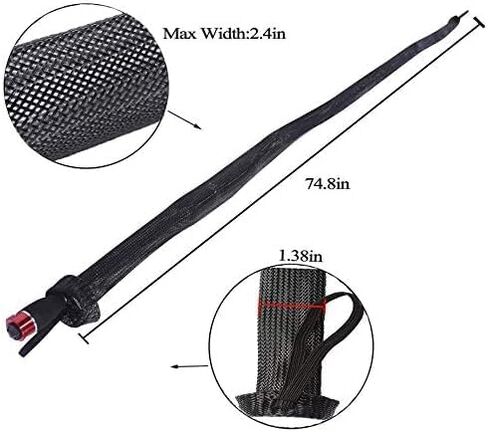 6 Pcs Rod Sleeves for Fishing Poles – Braided Mesh Fishing Rod Covers for Spinning, Casting, and Fly, Elastic Lanyard, Durable and Travel-Friendly in Kuwait