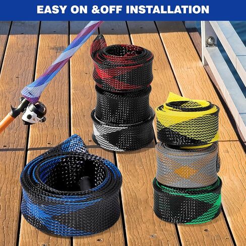 12PCS Fishing Rod Sleeve Without Lanyard - Fishing Pole Sleeve Fishing Rod Cover for Baitcasting Rod, Casting Rod, Sea Fishing Rod, Fly Rod and Sea Fishing Rod-Fishing Rod Sock in Saudi Arabia