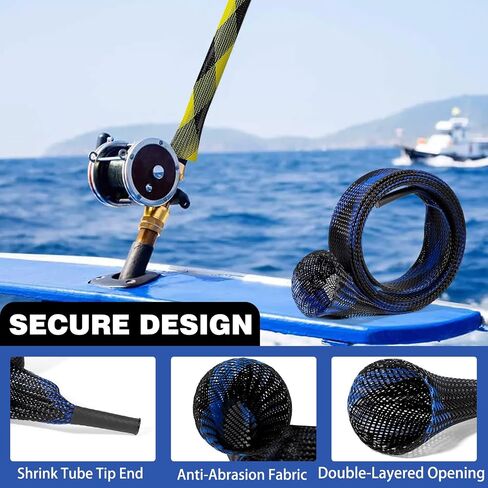 12PCS Fishing Rod Sleeve Without Lanyard - Fishing Pole Sleeve Fishing Rod Cover for Baitcasting Rod, Casting Rod, Sea Fishing Rod, Fly Rod and Sea Fishing Rod-Fishing Rod Sock in Saudi Arabia