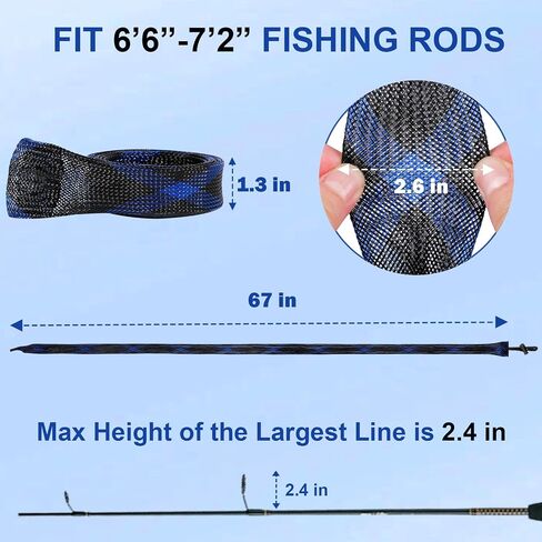 12PCS Fishing Rod Sleeve Without Lanyard - Fishing Pole Sleeve Fishing Rod Cover for Baitcasting Rod, Casting Rod, Sea Fishing Rod, Fly Rod and Sea Fishing Rod-Fishing Rod Sock in Saudi Arabia