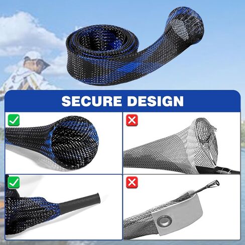12PCS Fishing Rod Sleeve Without Lanyard - Fishing Pole Sleeve Fishing Rod Cover for Baitcasting Rod, Casting Rod, Sea Fishing Rod, Fly Rod and Sea Fishing Rod-Fishing Rod Sock in Saudi Arabia