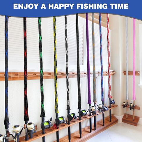 12PCS Fishing Rod Sleeve Without Lanyard - Fishing Pole Sleeve Fishing Rod Cover for Baitcasting Rod, Casting Rod, Sea Fishing Rod, Fly Rod and Sea Fishing Rod-Fishing Rod Sock in Saudi Arabia