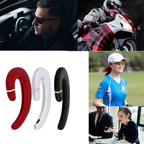 Sunffice Ear Hook Bluetooth Wireless Headphone,Non Ear Plug Headset with Microphone,Single Ear Noise Cancelling Earphones Painless Wearing for Android Smartphones,iPhone14 13 12 11 X 8 (Black) in Kuwait