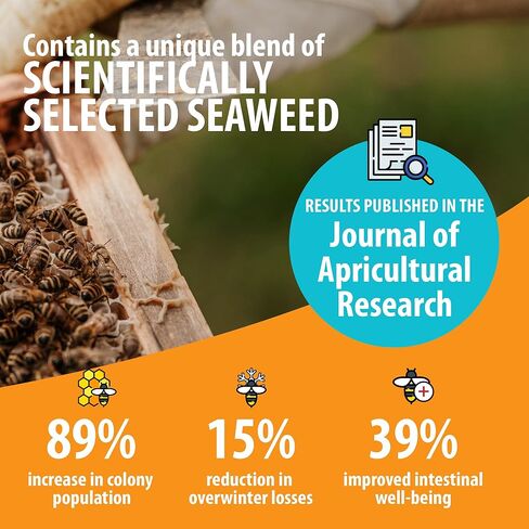 HIVE ALIVE Bee Feed Supplement - Honey Bee Liquid Food Stimulant - Beekeeping Fall Spring Feeding Enhancer – Lowers Winter Mortality, Boost Gut Health, Colony Size - 100 ml, 10 Hives in Kuwait