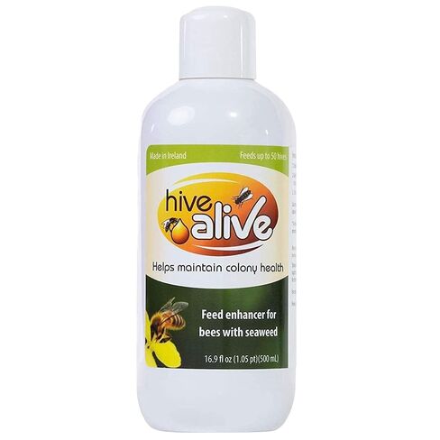 HIVE ALIVE Bee Feed Supplement - Honey Bee Liquid Food Stimulant - Beekeeping Fall Spring Feeding Enhancer – Lowers Winter Mortality, Boost Gut Health, Colony Size - 100 ml, 10 Hives in Kuwait