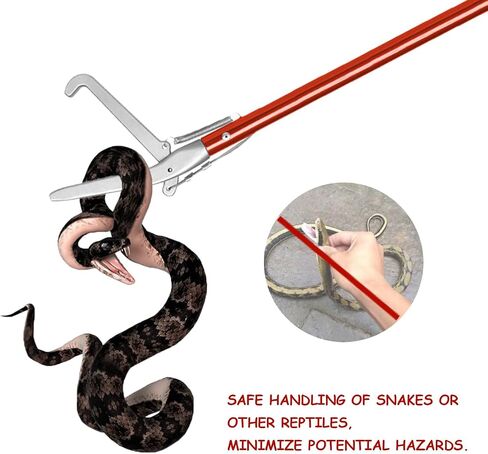 Snake Grabber Tool, Foldable Aluminum Alloy Snake Tongs Snake Traps, Heavy Duty Snake Catcher for All Kinds of Serpent, Reptiles(39.4inch) in Kuwait