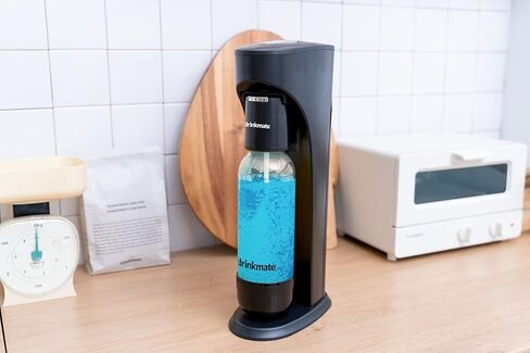 Drinkmate OmniFizz Sparkling Water and Soda Maker, Carbonates Any Drink, Bubble Up Bundle - Includes Two 60L CO2 Cylinders, One Carbonation Bottle, and Fizz Infuser (Matte Black) in Kuwait