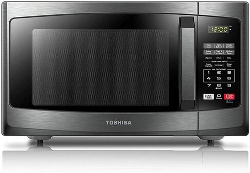 TOSHIBA Small Microwave Oven with 11 Power Levels, Sound On/Off & Eco Mode, Cu Ft, 700W, Black, MM-EM07PA(BK), ChefDefrost-0.7 Cu.Ft in Kuwait