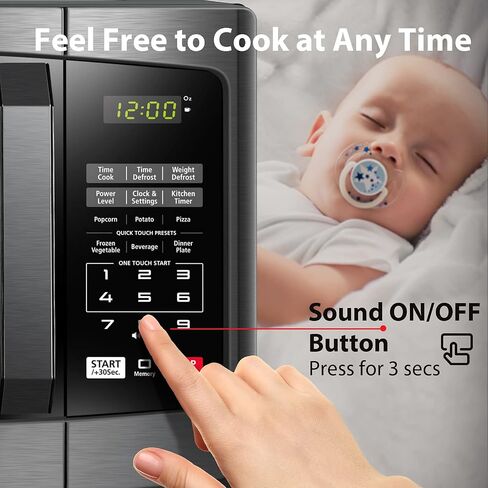TOSHIBA Small Microwave Oven with 11 Power Levels, Sound On/Off & Eco Mode, Cu Ft, 700W, Black, MM-EM07PA(BK), ChefDefrost-0.7 Cu.Ft in Kuwait