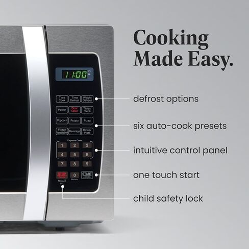 Farberware 1.1 Cu. Ft. 1000-Watt Microwave Oven Digital Control, 10 Power Levels, One-Touch Cooking, Defrost, Child Safety Lock, White in Saudi Arabia