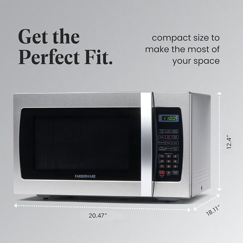 Farberware 1.1 Cu. Ft. 1000-Watt Microwave Oven Digital Control, 10 Power Levels, One-Touch Cooking, Defrost, Child Safety Lock, White in Saudi Arabia