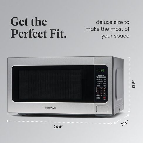 Farberware 1.1 Cu. Ft. 1000-Watt Microwave Oven Digital Control, 10 Power Levels, One-Touch Cooking, Defrost, Child Safety Lock, White in Saudi Arabia