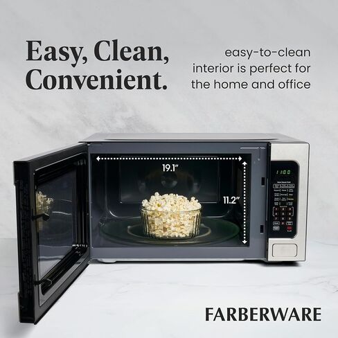 Farberware 1.1 Cu. Ft. 1000-Watt Microwave Oven Digital Control, 10 Power Levels, One-Touch Cooking, Defrost, Child Safety Lock, White in Saudi Arabia
