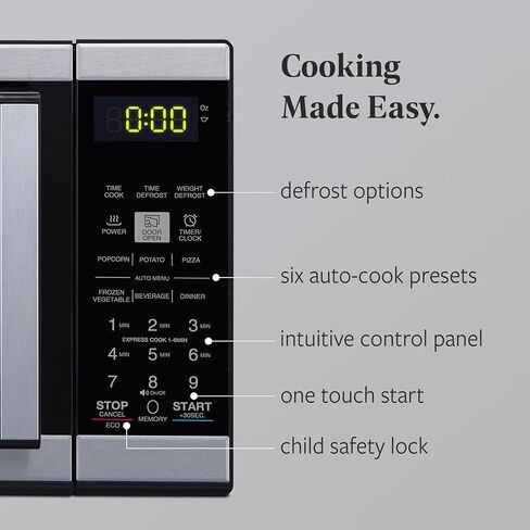 Farberware 1.1 Cu. Ft. 1000-Watt Microwave Oven Digital Control, 10 Power Levels, One-Touch Cooking, Defrost, Child Safety Lock, Black in Saudi Arabia