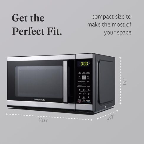 Farberware 1.1 Cu. Ft. 1000-Watt Microwave Oven Digital Control, 10 Power Levels, One-Touch Cooking, Defrost, Child Safety Lock, Black in Saudi Arabia