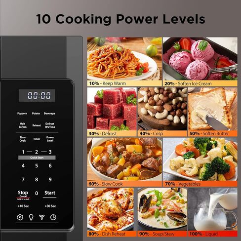 BLACK+DECKER Over the Range Microwave Oven with Vent and One-Touch Auto Cooking, 1.7 cu. ft. OTR Over Stove Microwave, Black, 1000 Watts, EM044K6CF-BK in Kuwait
