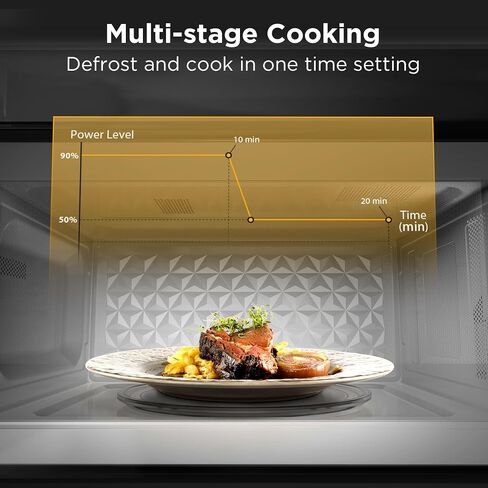BLACK+DECKER Over the Range Microwave Oven with Vent and One-Touch Auto Cooking, 1.7 cu. ft. OTR Over Stove Microwave, Black, 1000 Watts, EM044K6CF-BK in Kuwait