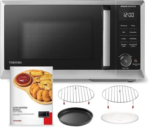 TOSHIBA Inverter Countertop Microwave Oven Air Fryer Combo MASTER Series, Broil, Convection, Speedy Combi, Even Defrost 11.3'' Turntable Sound On/Off, 27 Auto Menu&47 Recipes in Kuwait