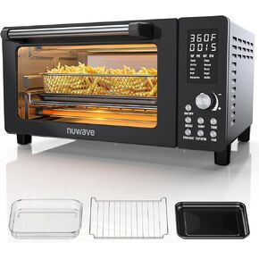 NUWAVE BRAVO PRO CENENTER AIR AIR FRYER COMBO ، 2025 جديد ومحسّن ، 10 في 1 ، 50 درجة -450 درجة فهرنه