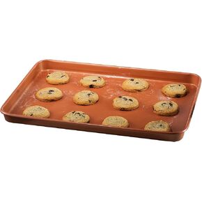 Gotham Steel Non Stick Baking Sheet for Oven, Full Sized Cookie Sheet, Baking Tray with Ceramic Nonstick Cookie, Non Stick Oven Tray, Heavy Duty, Warp Free, Dishwasher Safe, Full Sized - 17.7 x 12.7"