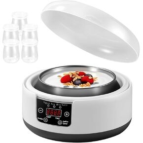 36 Hour Yogurt Maker,1.2L Automatic Digital Yoghurt Maker Machine,Lcd Display with Constant Temperature,Multi-Function Probiotic Yogurt Maker with Temperature Control (white)